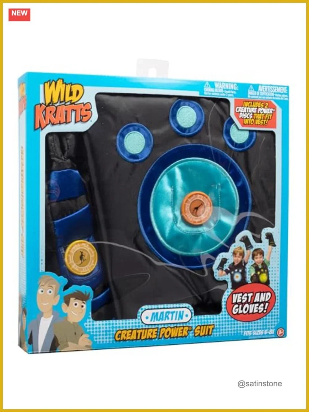 Wild Kratts Creature Power Suit Martin Large 6-8X Vest Gloves 2 Discs Halloween